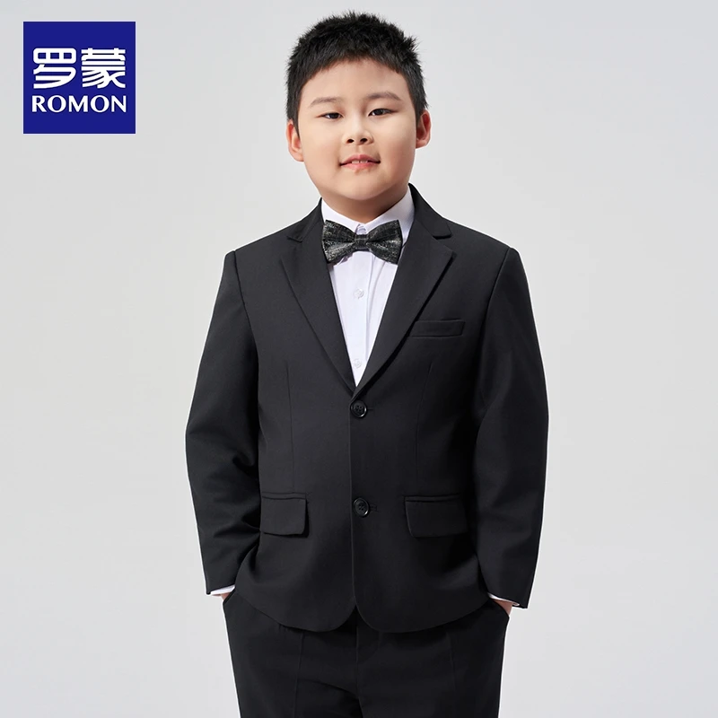 【胖童专属】罗蒙儿童西装套装男童加肥加大西服主持人礼服演出服