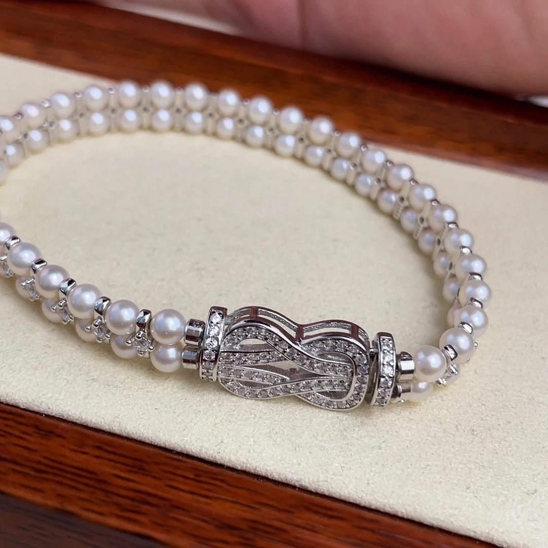 淡水珍珠手链银S925镶嵌