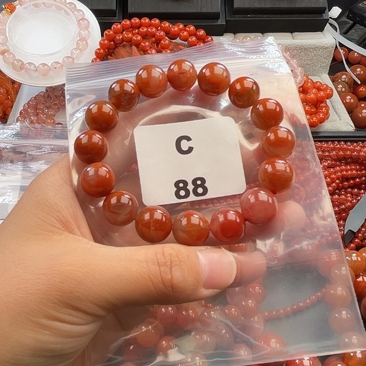 南红玛瑙未镶嵌多样性发货默认微瑕称重12mm