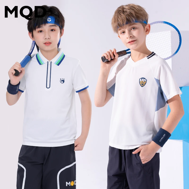 MQD儿童夏季运动T恤polo衫男童休闲透气中大童翻领冰感TT25210326