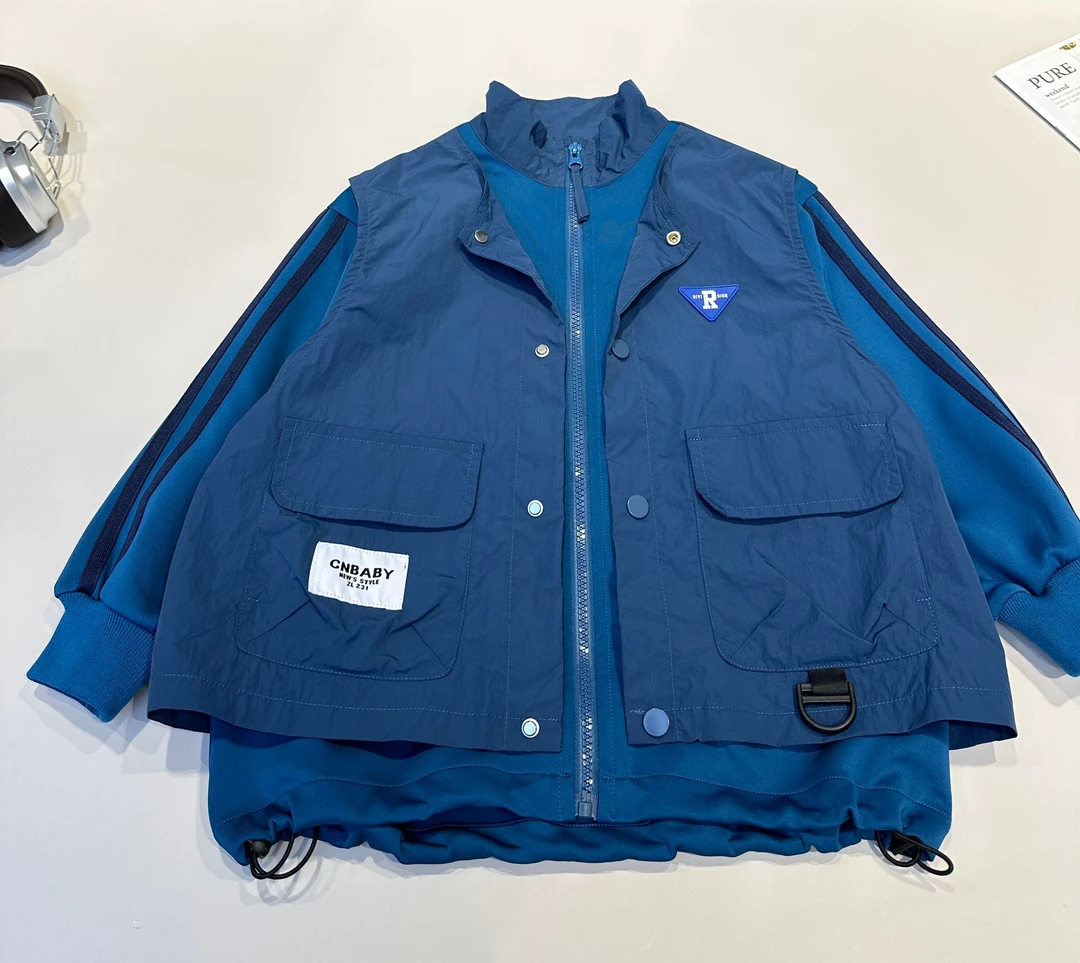 儿童秋装韩范舒适外套男童长袖2025秋季新款机能假两件上衣 25539