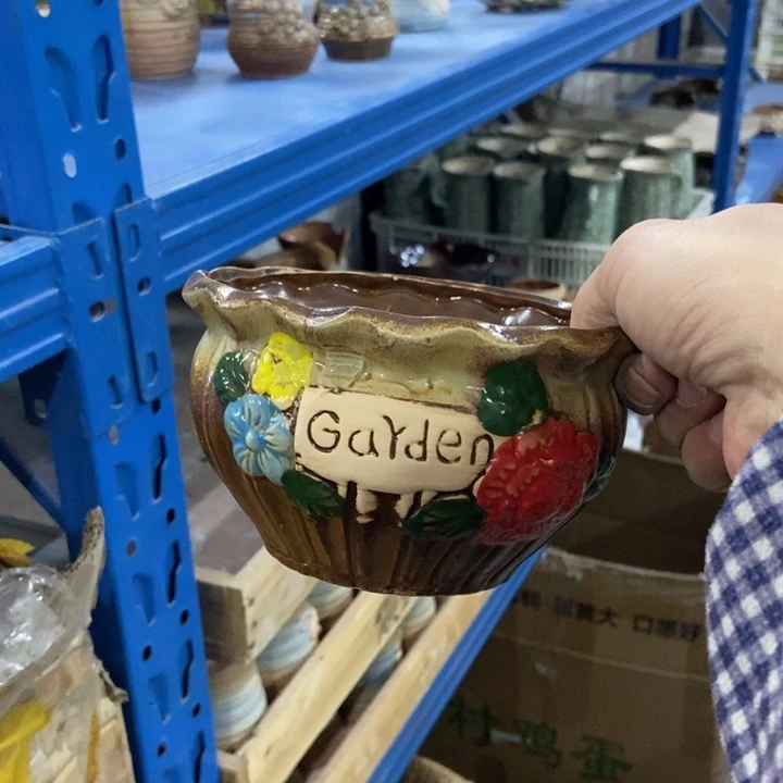 陶瓷花盆单场满9.9发13*8