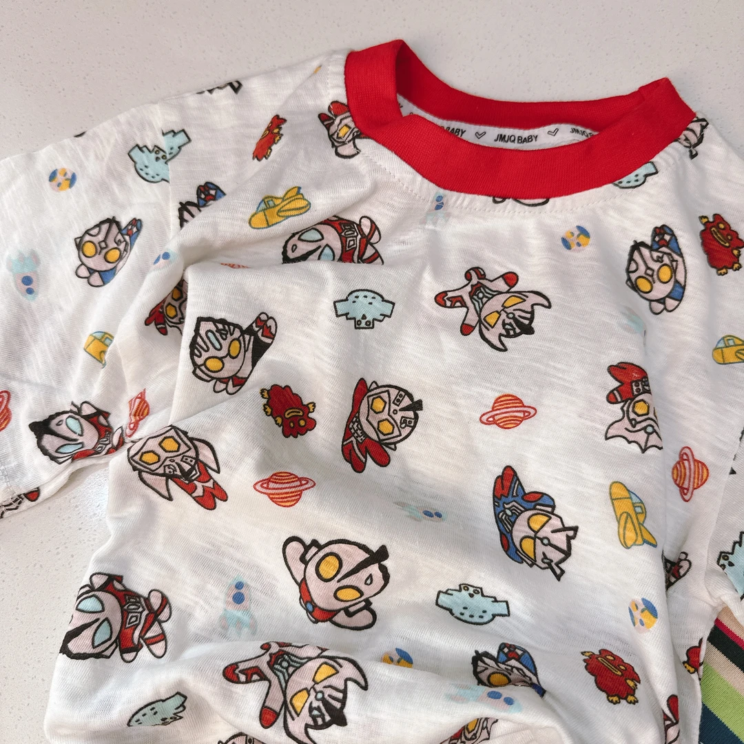 【JMJQ 25177】夏季新款百搭满印奥特曼超人短袖时尚圆领休闲T恤