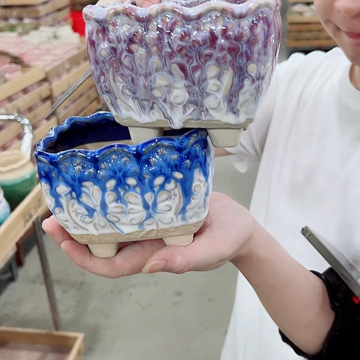 有孔.凑满10元发货多肉陶瓷花盆！