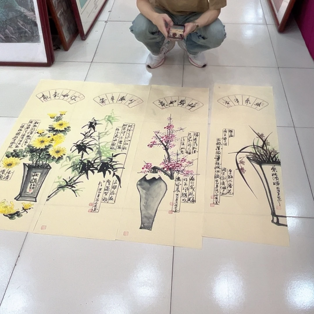 国画纯手绘构图随机国画
