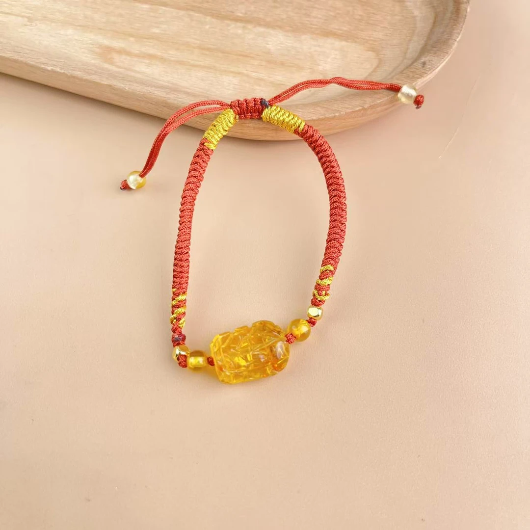 【举石饰品】X02-1195-370琥珀手绳（一件/多样性发/约15*10*7mm）I