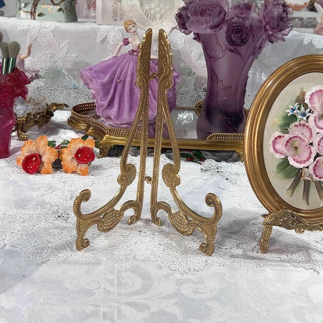 陶瓷纯铜赏盘支架大号