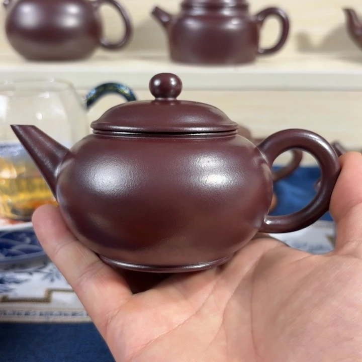 紫砂茶壶全手工高温龙血砂水平壶