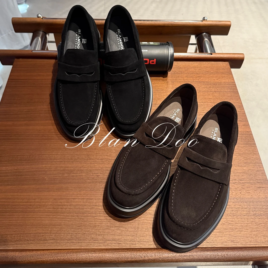 BLANDOO “优雅绅士” 男士开口笑一脚蹬休闲皮鞋79970