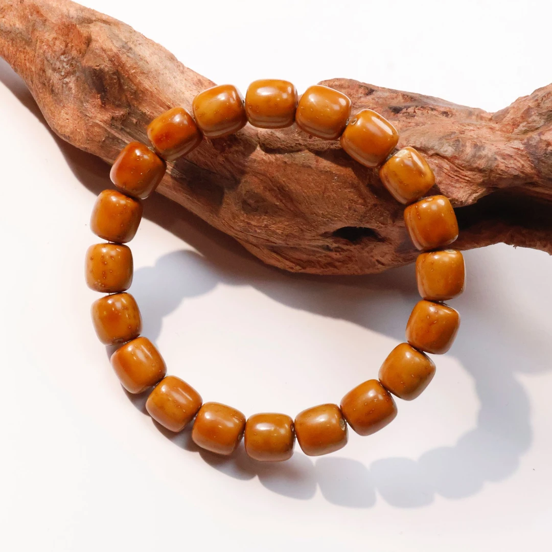 黄金甲紫金鼠老型桶珠手串三眼菩提手串男女款盘玩佩戴情人节礼物