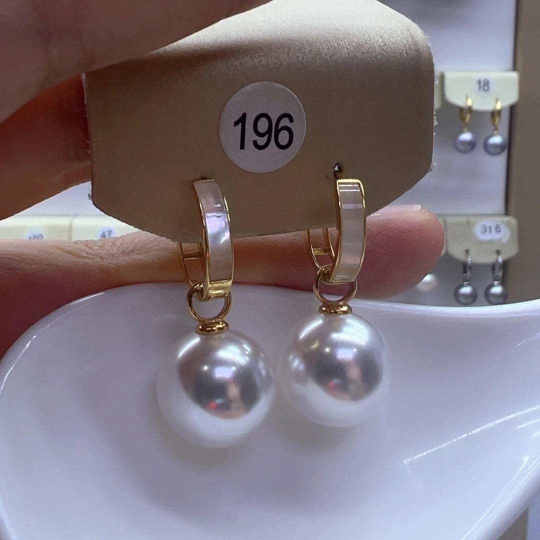银S925镶嵌淡水珍珠耳饰