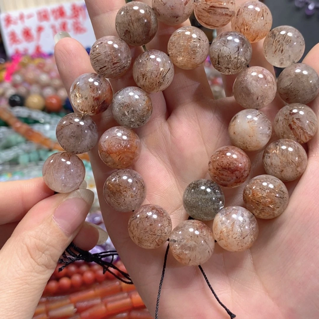 玛瑙/玉髓未镶嵌珠宝半成品黑金超七一条卡16m拍二发一