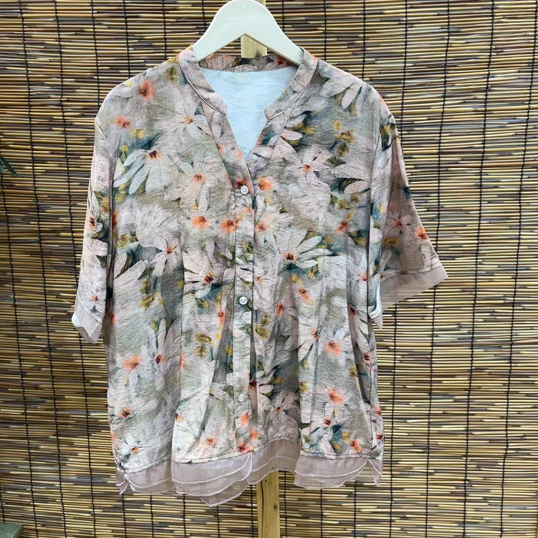 6505新款夏季优雅气质显瘦短袖T恤小衫