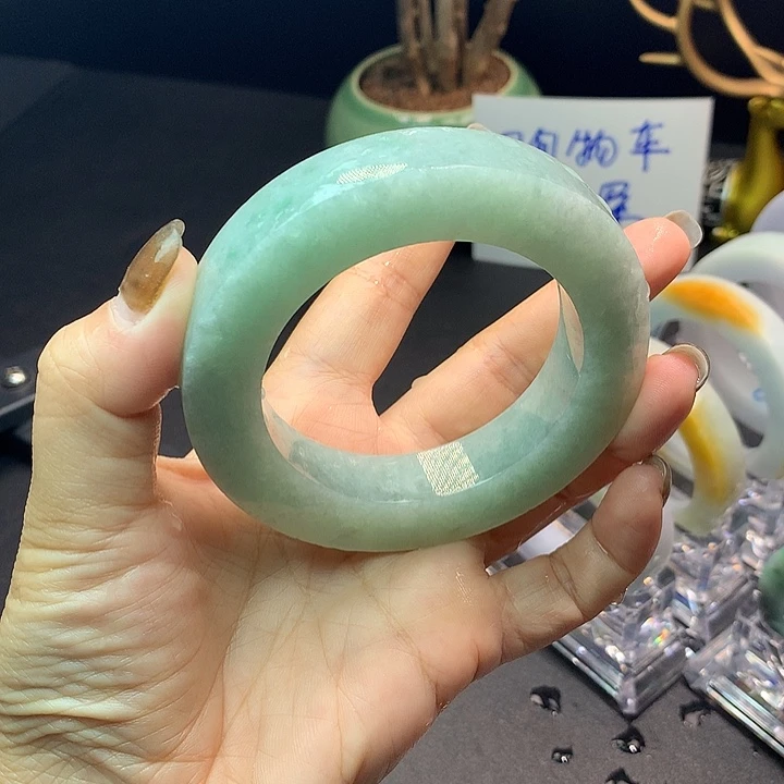 定制翡翠未镶嵌天然A货翡翠毛坯定制手镯56-67正圈