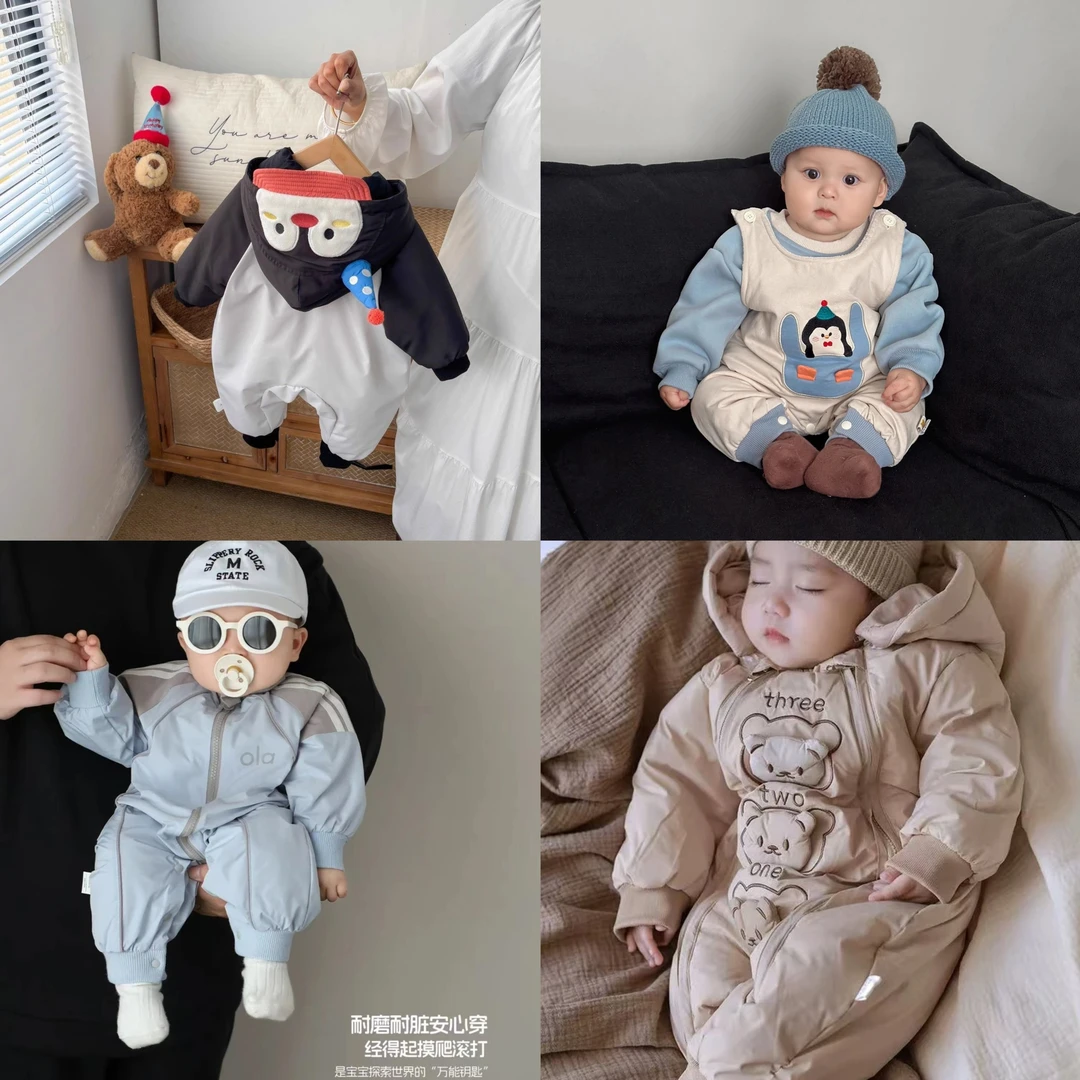 【320-364】男女宝宝秋冬款连体加绒加厚小棉服-直播间福利