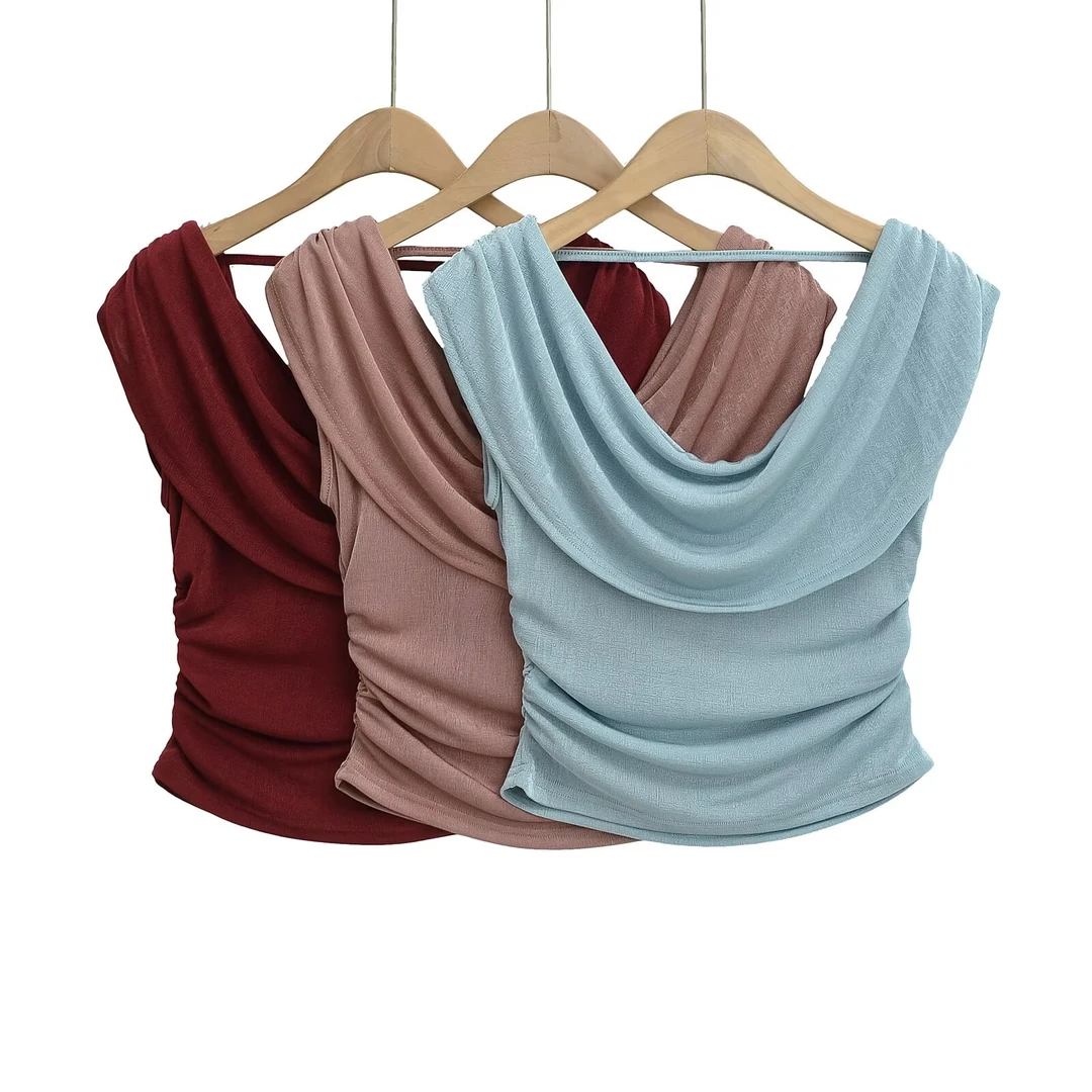 A966 荷叶边一字肩