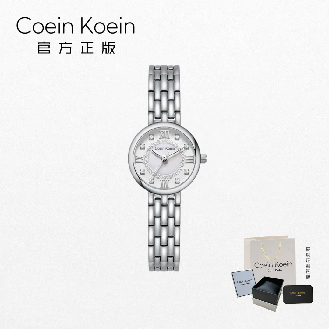 Coein Koein【官方正版】CK3298昙花轻奢气质镶钻小表盘女士手腕表