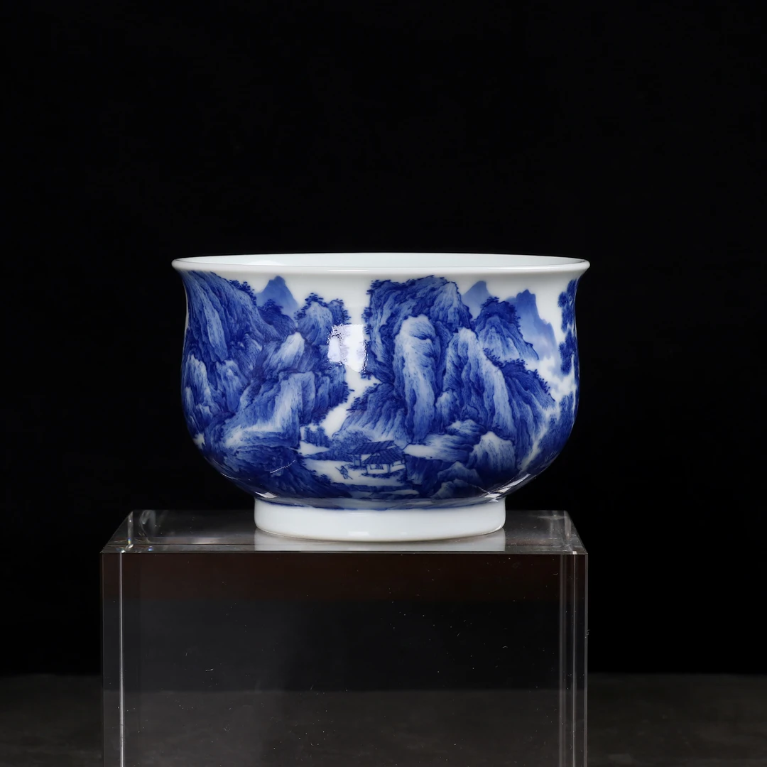 千窑臻藏 《山音林妙图》景德镇青花宋画山水主人杯