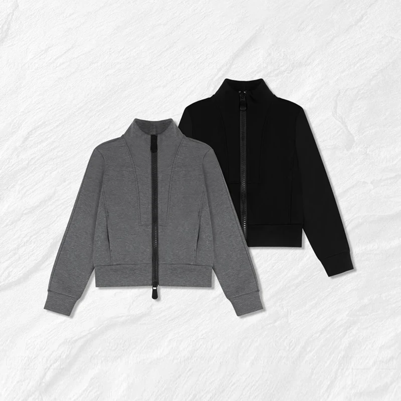 秋冬加厚双拉链开衫卫衣女韩版时尚撞色休闲显瘦运动外套流行上衣