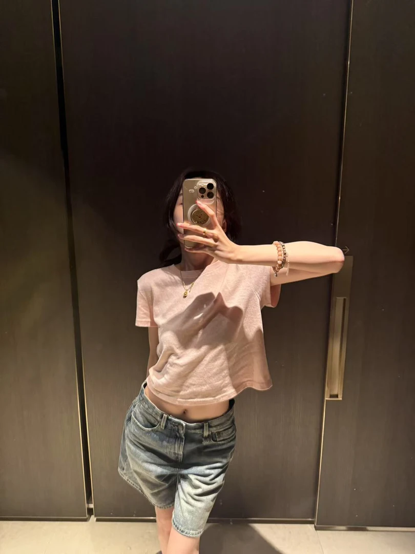 崔星星【Jennie短袖】高质感简约百搭短款T恤女新款基础显瘦上衣