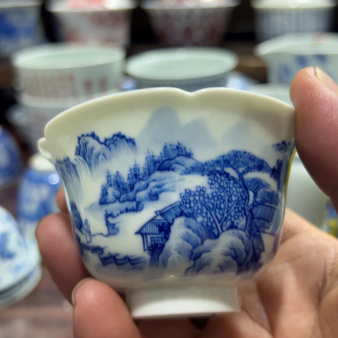青花瓷器茶杯系列茶杯