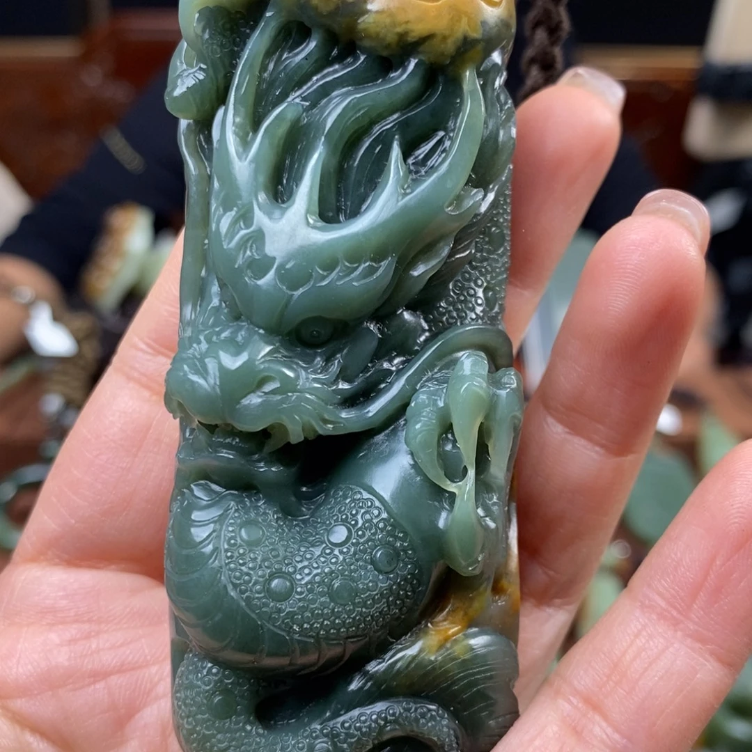 @***张岫岩河磨玉（透闪石质玉）未镶嵌把件