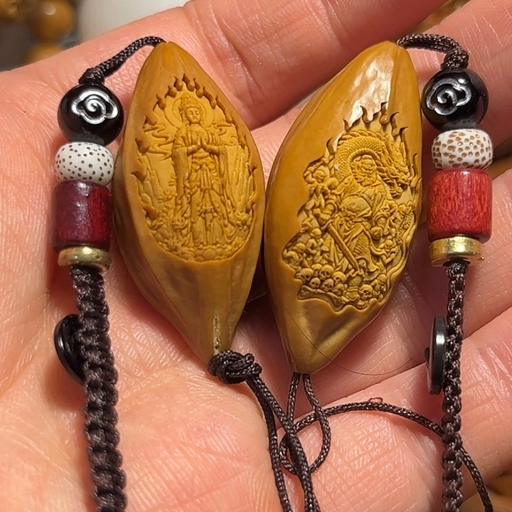 橄榄核手串/手链浮雕一对