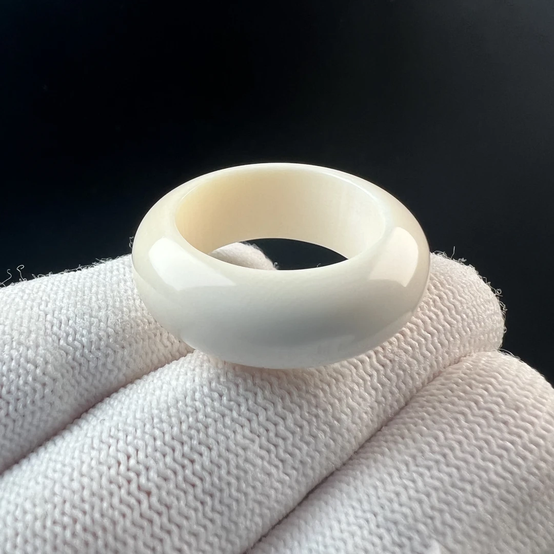 X7093天然猛犸象牙 戒圈 19.4mm支持鉴定假一罚四