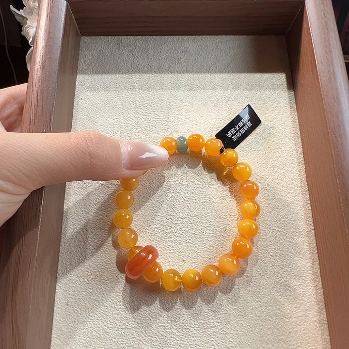蜜蜡未镶嵌手串9.2mm蜜蜡手串