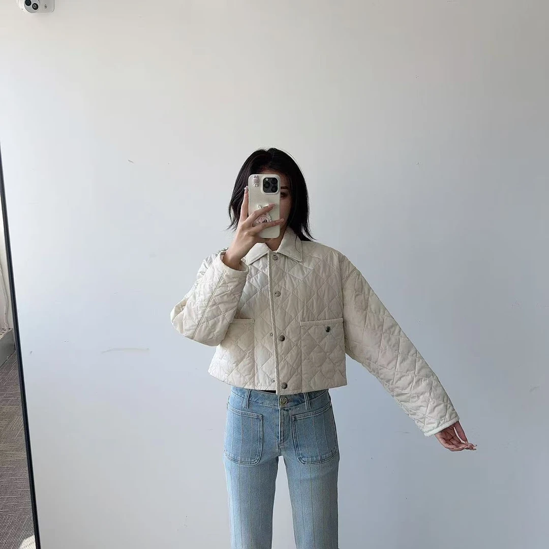 95新 Prada/普拉达 麦殿/夹棉夹克外套36码米白色/250209ZYTYY179