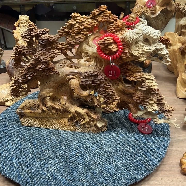 柏木太行崖柏手把摆件