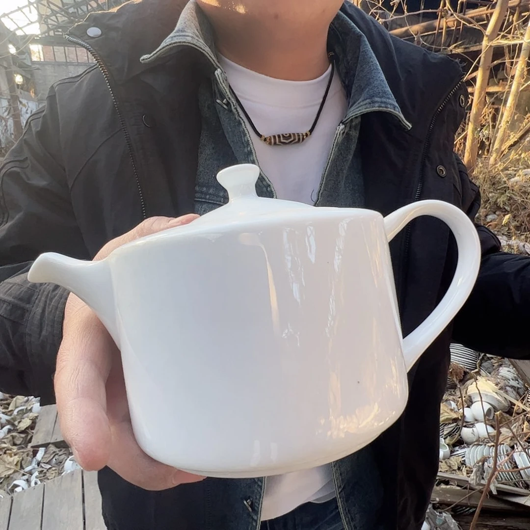 瓷景德镇高温陶瓷玉泥白胎壶