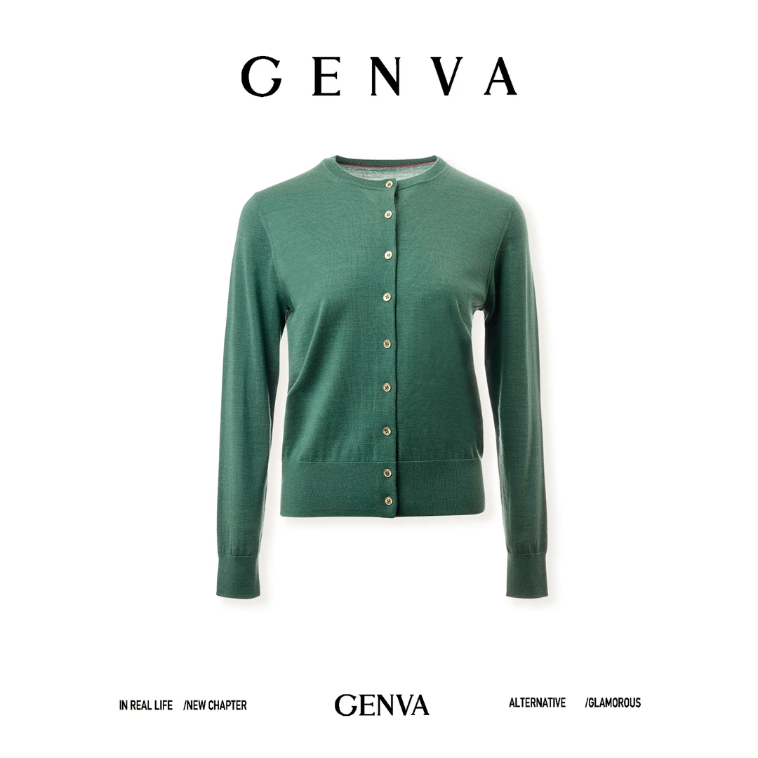 玖着“雅宝衫”奢选意大利C@riaggi桑蚕丝山羊绒老钱针织开衫背心