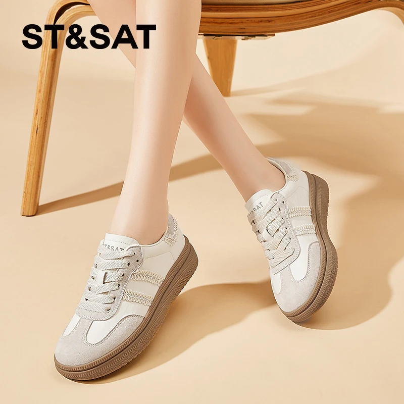 St&Sat/星期六秋季休闲鞋休闲时尚鞋百搭透气厚底低帮