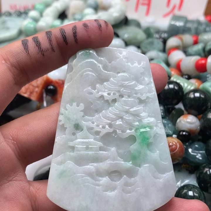 颈饰未镶嵌翡翠保真天然a货翡翠