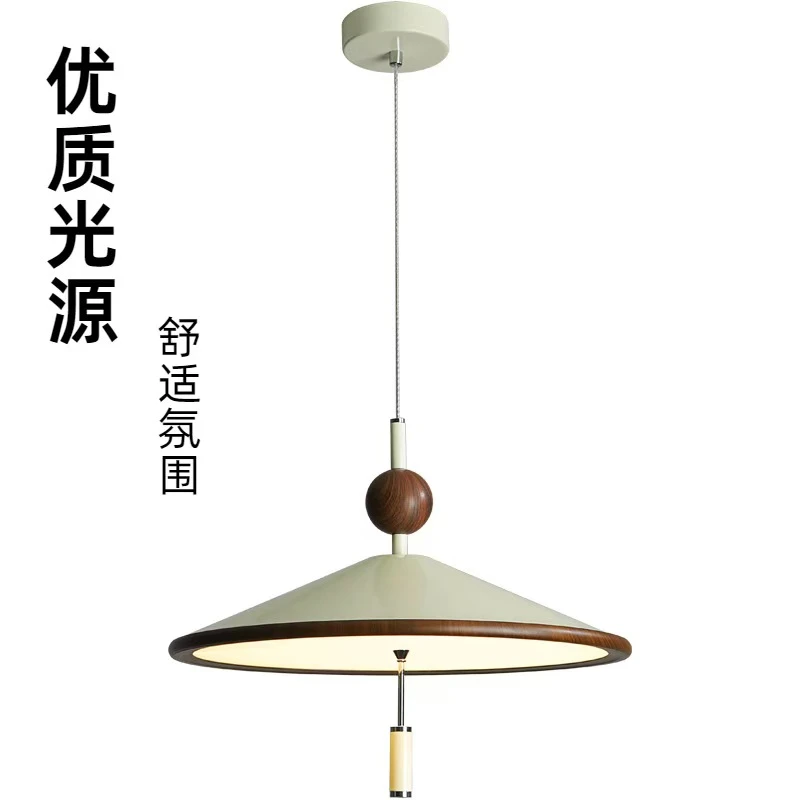 中古风茶室风铃吊灯原木风餐厅灯侘寂风禅意高级感卧室房间餐厅灯