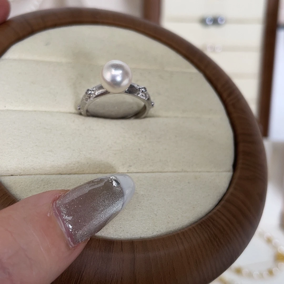 海水珍珠银S925镶嵌吊坠(不含链)