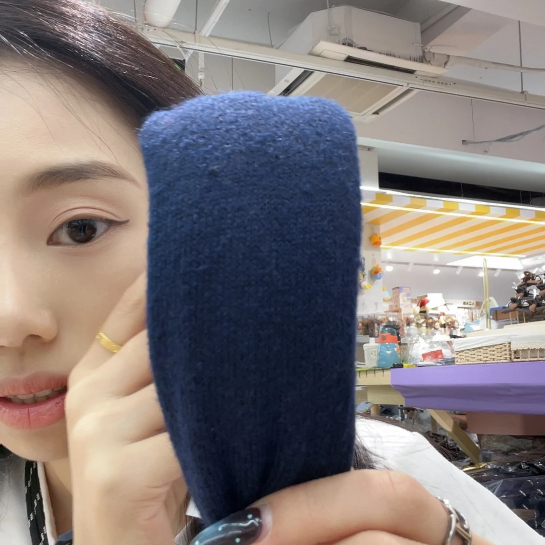 皮质铁合金蓝色宽发箍