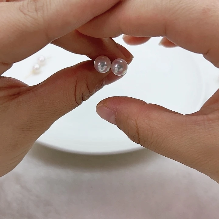 耳饰海水珍珠18K金镶嵌海水Akoya 特选天女8.2mm