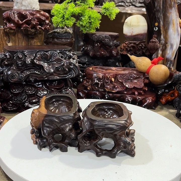 木黑檀木免挖槽底座两个