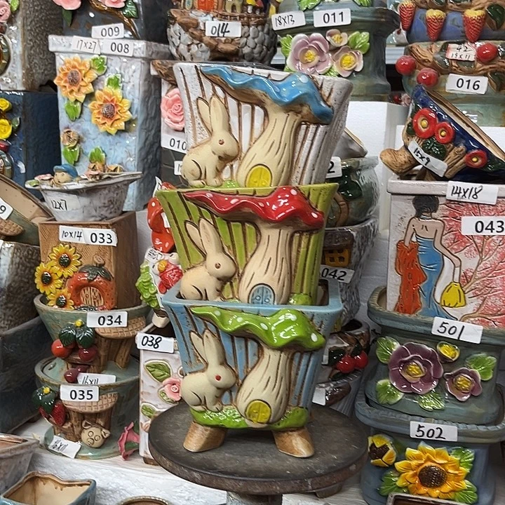 粗陶材质多肉花盆