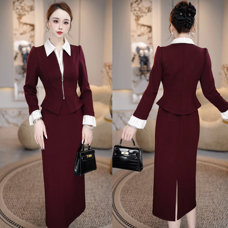 红人上新早春新款安可拉红连衣裙2025年收腰气质加厚轻奢打底裙