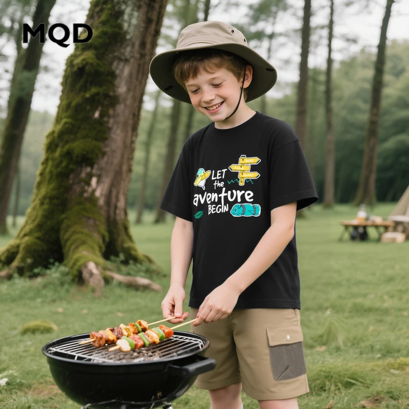 【套装】MQD2025夏季新款男大童时尚套装宽松印花潮流百搭MZW20323