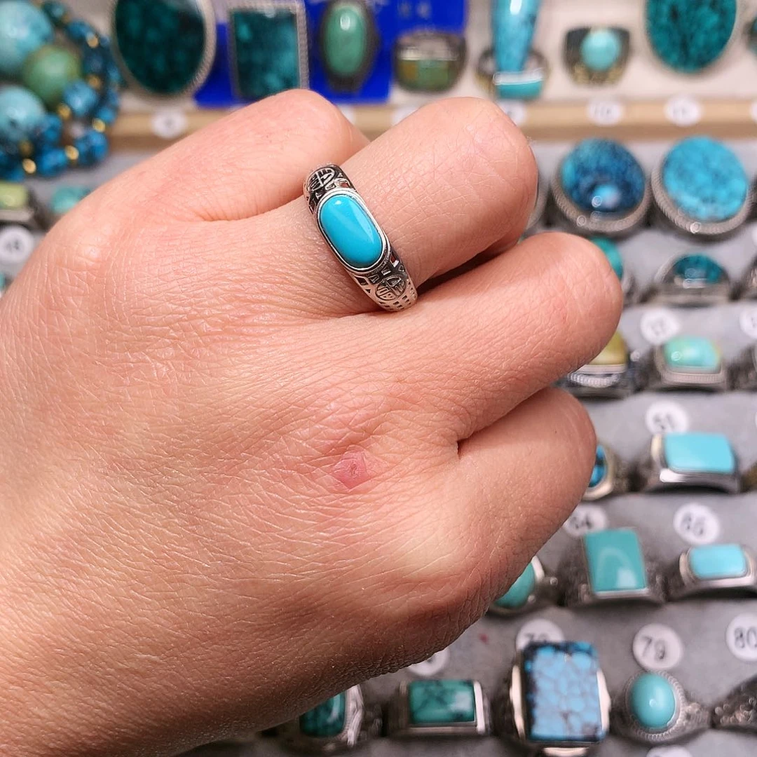 绿松石挂件银S925镶嵌D*I