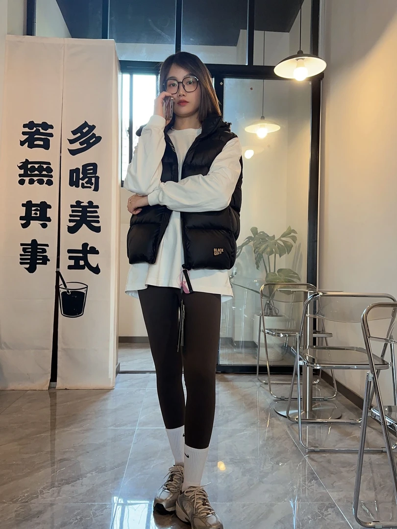 韩版秋冬休闲加厚百搭宽松运动情侣款鹅绒马甲外套网红款马甲8035