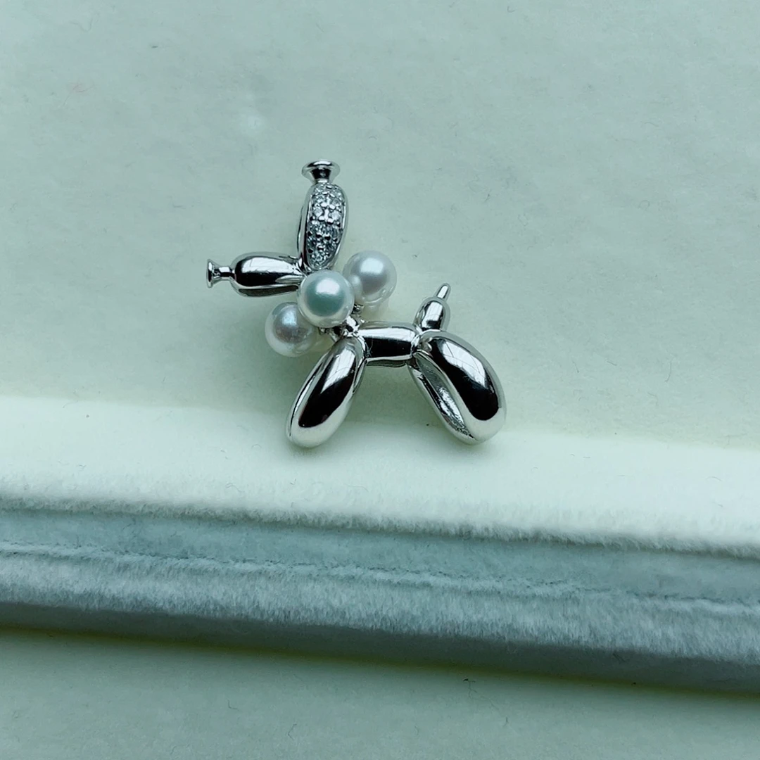 用***4银S925镶嵌淡水珍珠吊坠(不含链)