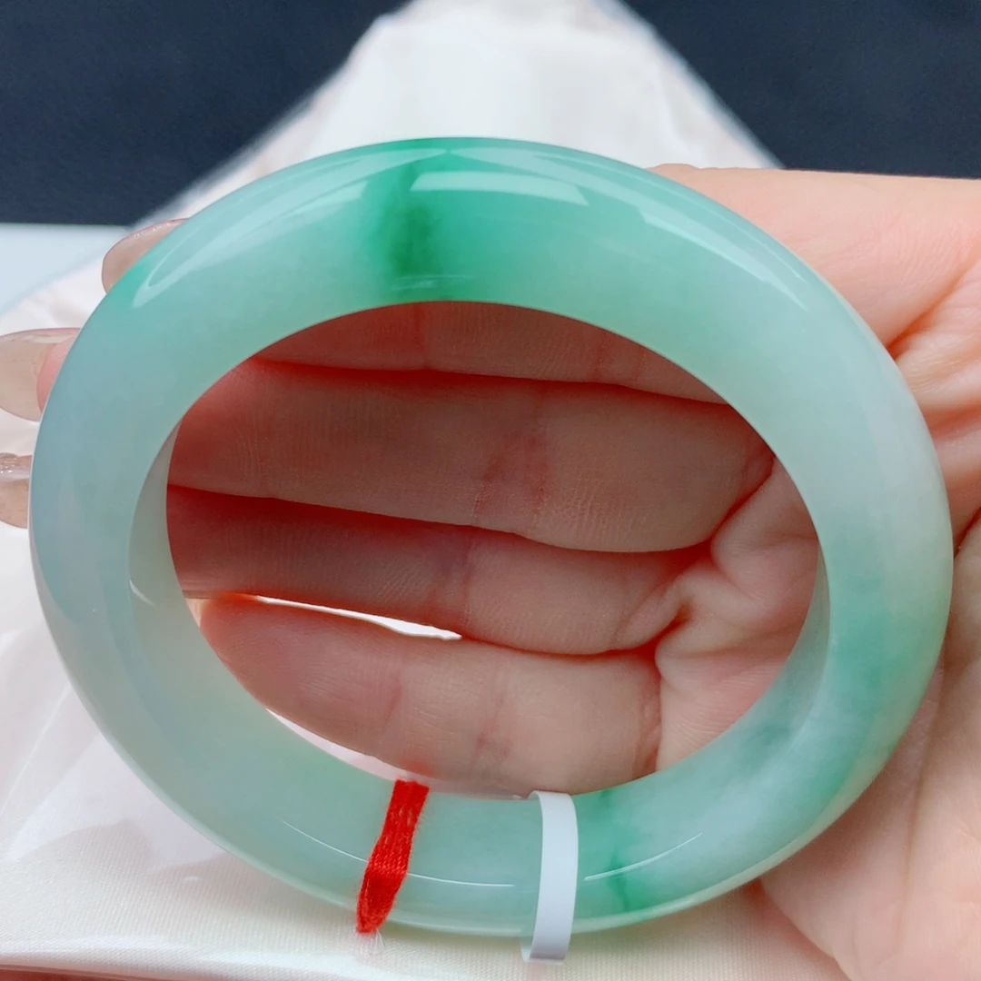 翡翠未镶嵌手镯53-54冰胶阳绿