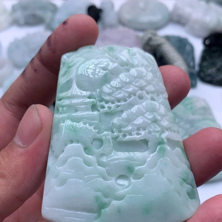 颈饰未镶嵌翡翠保真天然a货翡翠