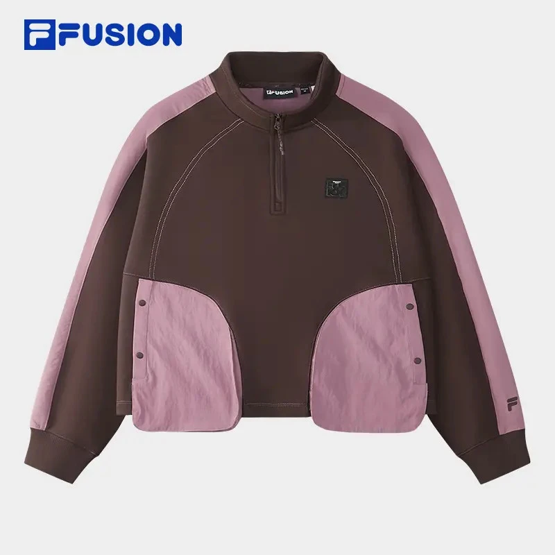 FILA斐乐冬季保暖立领半拉链套头卫衣女宽松长袖内搭T11W543207F