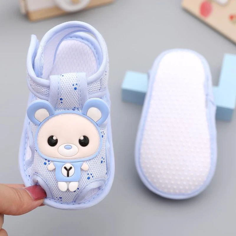 夏季透气6-8-9个月女软底新生儿学步宝宝凉鞋防滑软底1岁男婴幼儿